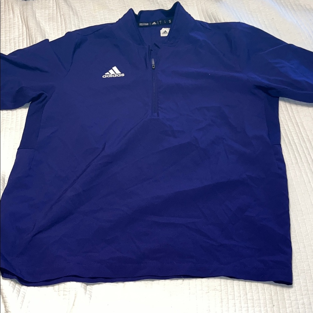 Adidas Men's Royal Blue Quarter-Zip Pullover